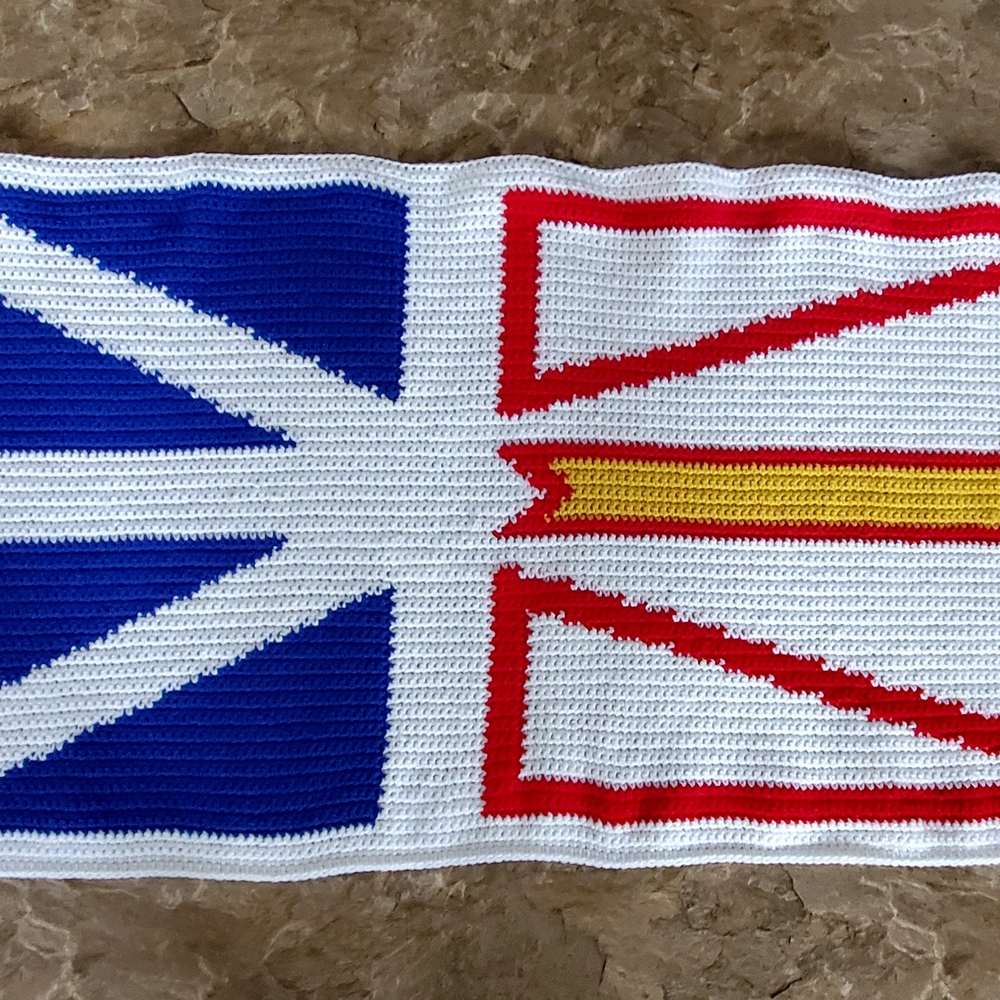 Colorful Knit Flag Throw